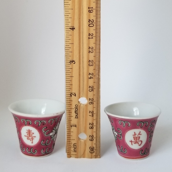 Vintage Mun Shou Jingdezhen Red Rose Longevity Miniature Chinese Tea Set - Picture 11 of 15